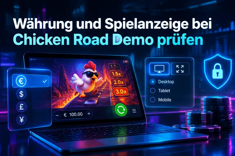 Währung und Spielanzeige bei Chicken Road Demo prüfen